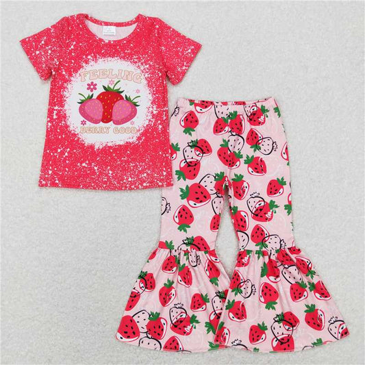 GSPO0906 Strawberry pink short-sleeved trousers suit