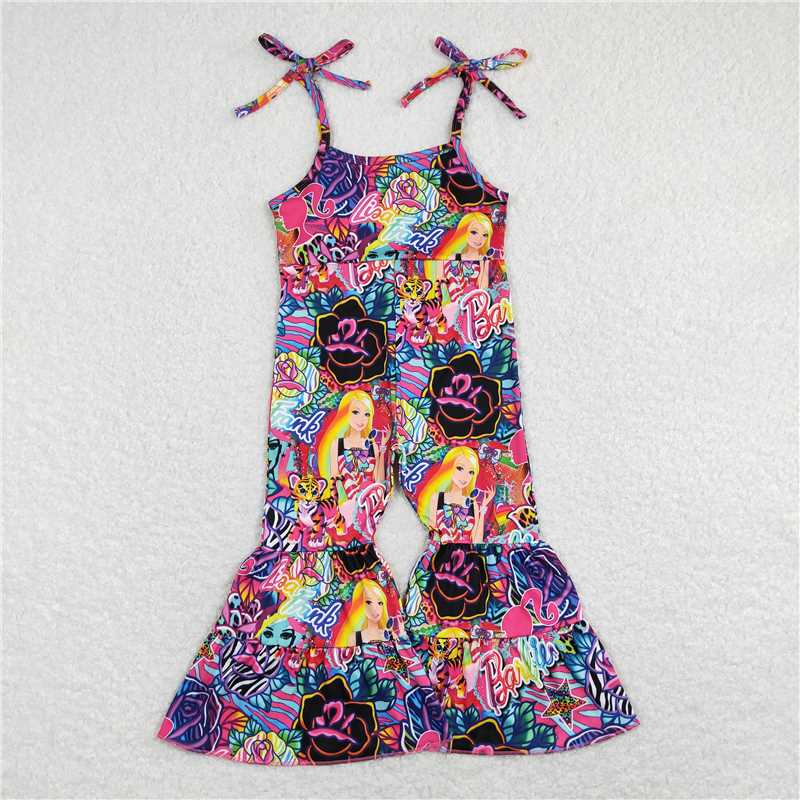 SR0886  Baby Girls Doll Tiger Colorful Bell Pants Jumpsuits Sister Clothes Sets