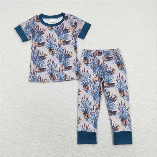 BSPO0280 Baby Boys Short Sleeve Duck Tops Pants Pajamas Clothes Sets