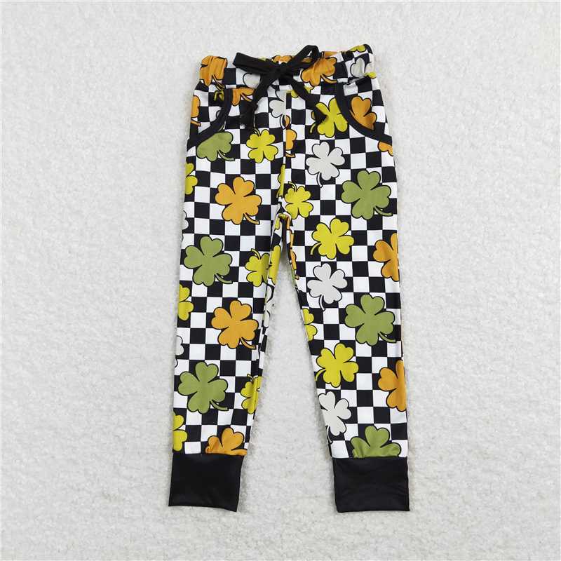 P0402  Baby Boys St Patrick Day Quatrefoil Pockets Pants Preorder