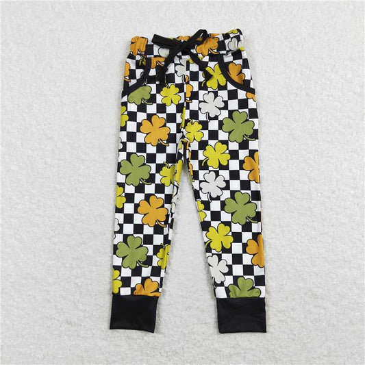 P0402  Baby Boys St Patrick Day Quatrefoil Pockets Pants Preorder
