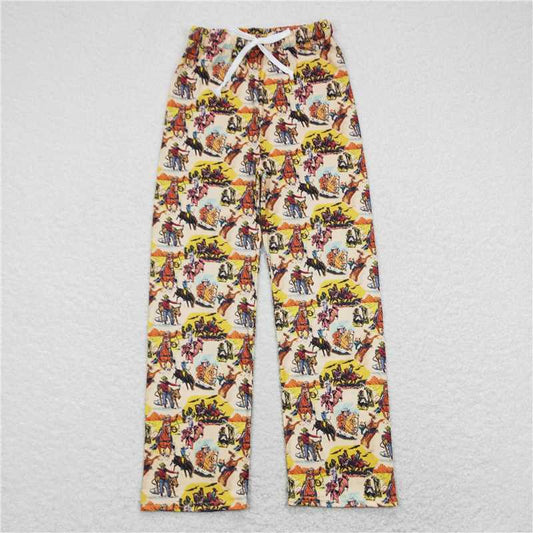 P0380  Adult Women Men Western Cowboy Bottom Pants Pajamas