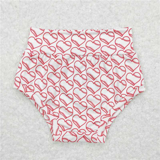 SS0170 Baby Kids Infant Girls Hearts Baseball Bummies Bottoms