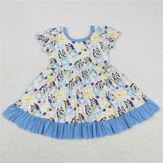 GSD0686  Short sleeves dog egg girls easter dresses
