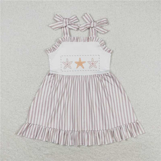 GSD1106  Baby Girls Boys Sibling Star Fish Stripes Dresses Sets