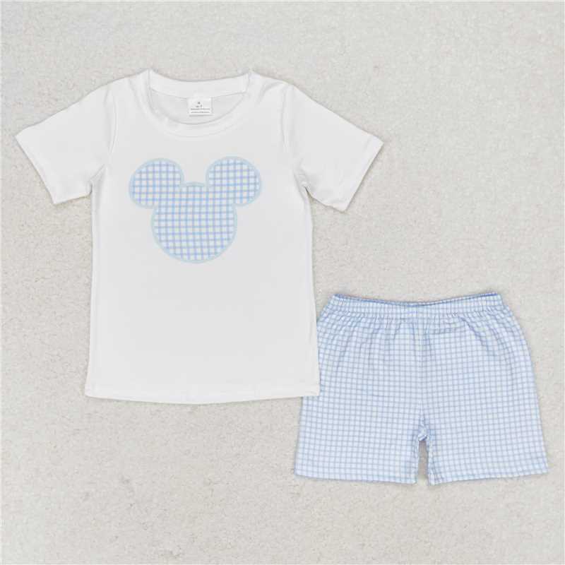 BSSO0860 Baby Boys Summer White Mouse Top Shorts Clothes Sets