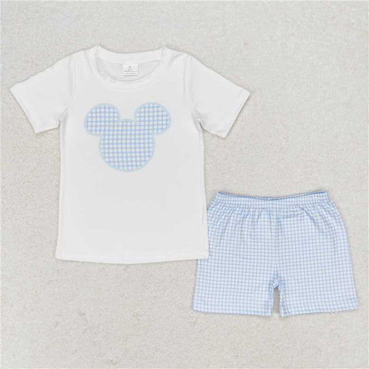 BSSO0860 Baby Boys Summer White Mouse Top Shorts Clothes Sets