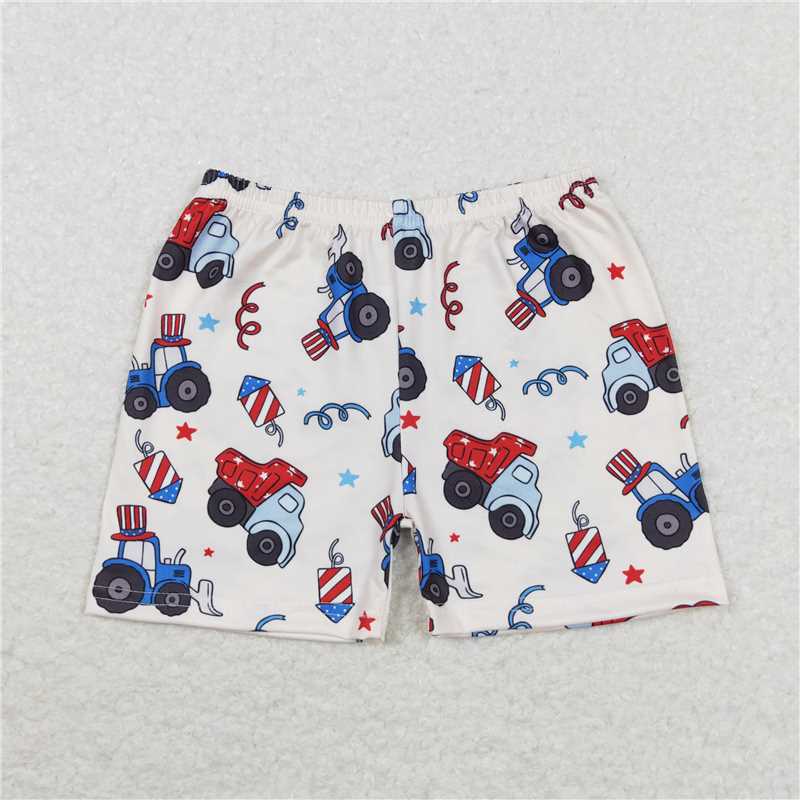 SS0257 RTS NO MOQ Baby Boys Summer Shorts Star tractor beige shorts