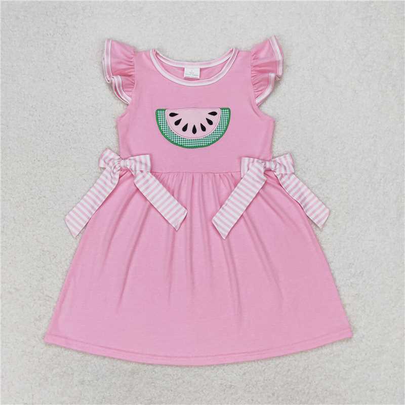 GSD1104  Embroidered Golf Cart White Fly Sleeve Dress