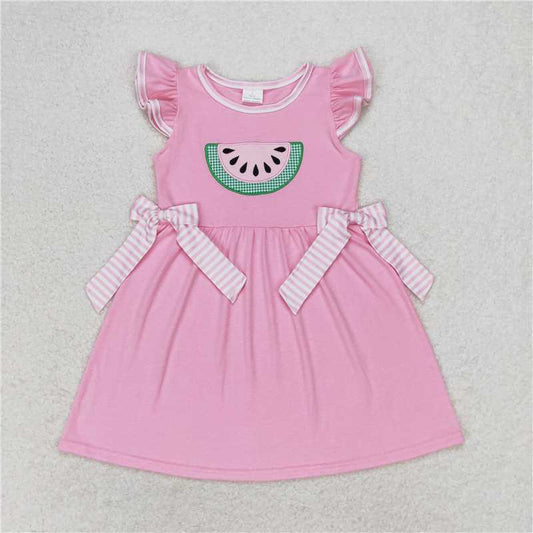 GSD1104  Embroidered Golf Cart White Fly Sleeve Dress