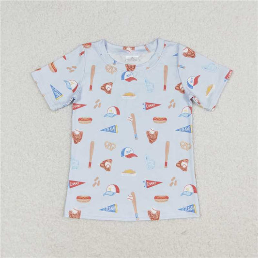 BT0665 RTS NO MOQ  Baby Boys Summer Baseball Short Sleeve Tee Shirts Tops