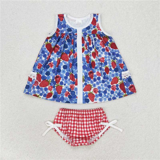 GBO0268  Baby Girls Blueberry Pockets Tunic Top Bummies Clothes Sets