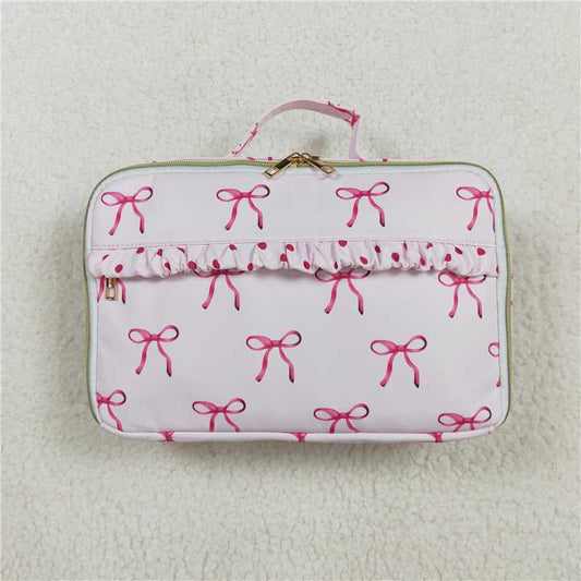 BA0234 Baby Girls Pink Bows Lunch Dinnder Picnic Box Bags
