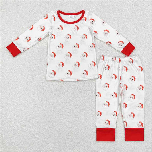 BLP0751Red santa children Christmas bamboo pajamas