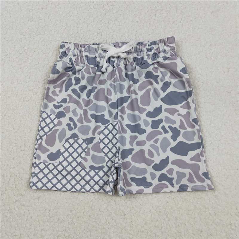 USA Warehouse (IN STOCK) SS0647 Grey camo ice cream sprinkle baby boy shorts