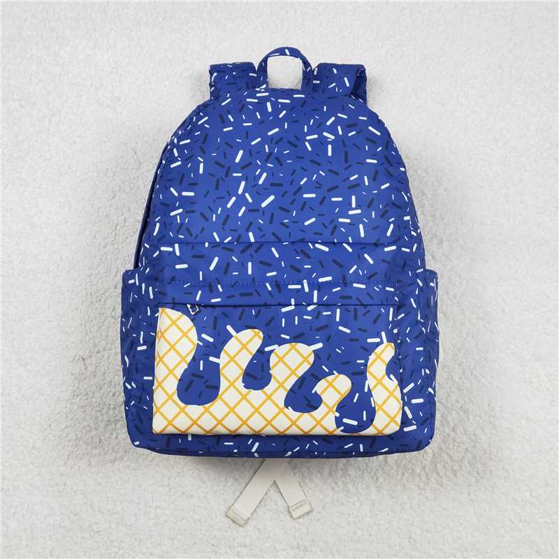 USA Warehouse (IN STOCK) BA0340 Baby Kids Hot Blue Drip Sprinkles Team Zipper School Back Bags