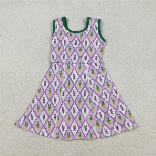 12.17 RTS NO MOQ （In stock）GSD2869 Baby Girls Mardigras Crayfishes Checked Yoga Active Shorts Knee Length Dresses
