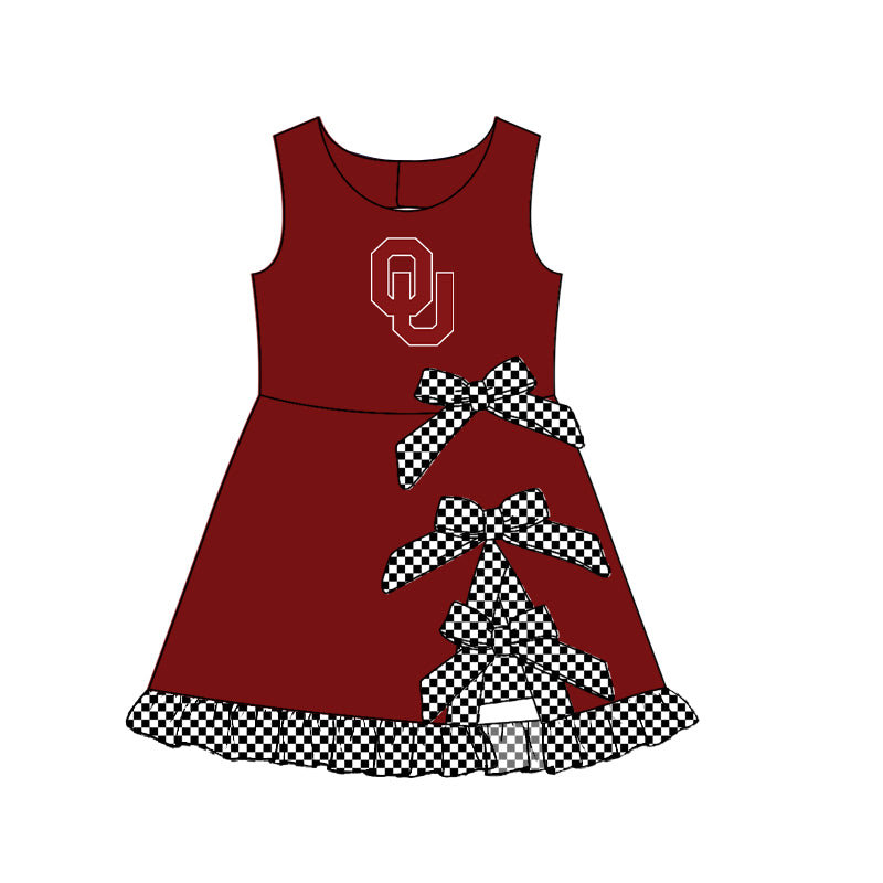 CUSTOM MOQ 5 mix size summer teams  Sleeveless Yoga Active Shorts Bows Knee Length Dresses