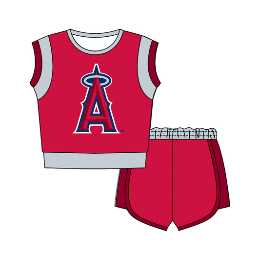 CUSTOM MOQ 5 Cute Comfortable Clothing For Kids Baby Kids Summer Bright A Sleeveless Patchwork Top Lace-up Shorts Clothes Sets