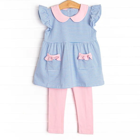GSPO1241  Pre-order baby girls clothes flying sleeves top with trousers kids summer set