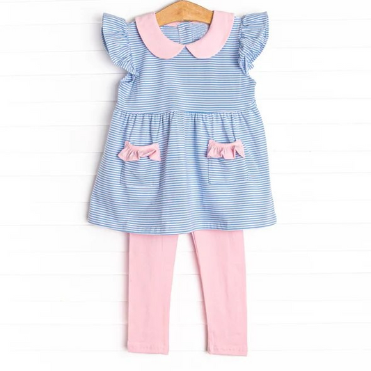 GSPO1241  Pre-order baby girls clothes flying sleeves top with trousers kids summer set