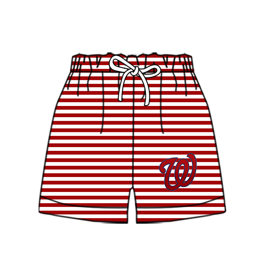 CUSTOM MOQ 5 Cute Comfortable Clothing For Kids Baby Kids Summer Red Stripe Bottom Team Shorts
