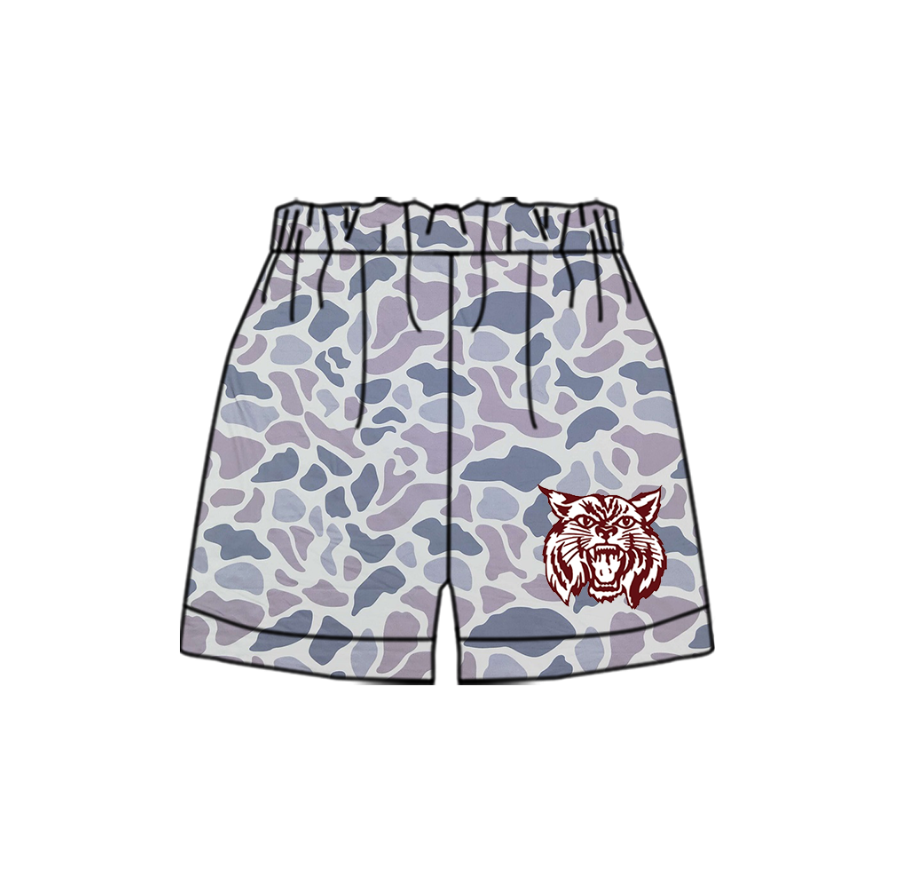 3.6 CUSTOM MOQ 5 Baby Kids Cute Fashion Camo Hunting Cat Summer Bottom Team Shorts