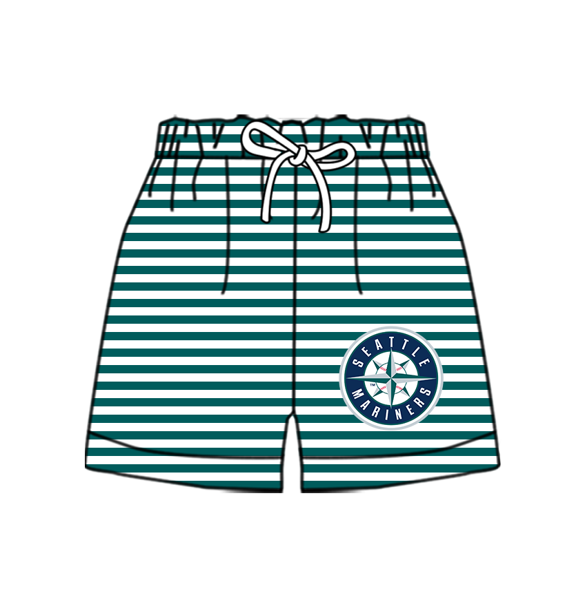 CUSTOM MOQ 5 Cute Comfortable Clothing For Kids Baby Kids Summer Green Stripe Bottom Team Shorts
