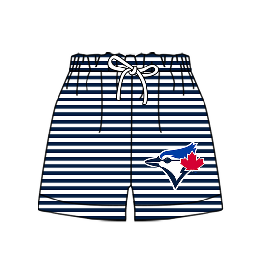 CUSTOM MOQ 5 Cute Comfortable Clothing For Kids Baby Kids Summer Dark Blue Stripe Bottom Team Shorts