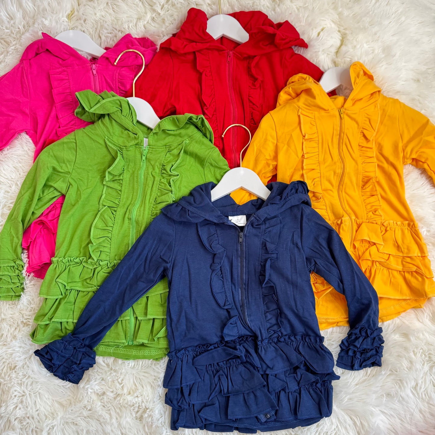 11.29 RST Sibling 5 colors Baby Girls Zip Ruffle Jackets Cardigans Top