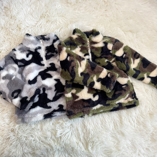 11.26 RST Sibling Brother Baby Boys Fall Camouflage Zip Pullovers Tee Tops