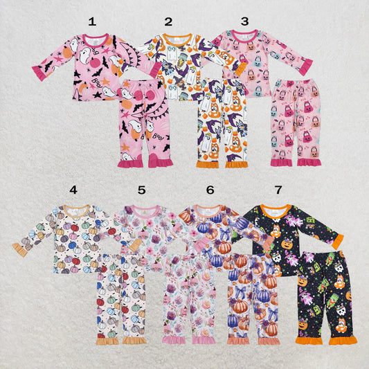 RTS Sibling Baby girls Pumpkin Halloween pajamas