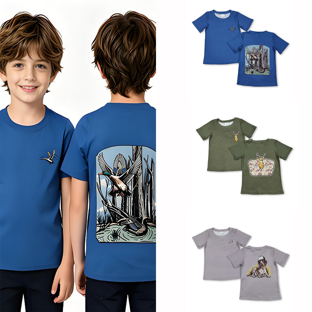 RTS Sibling Short sleeves blue duck kids boys shirt