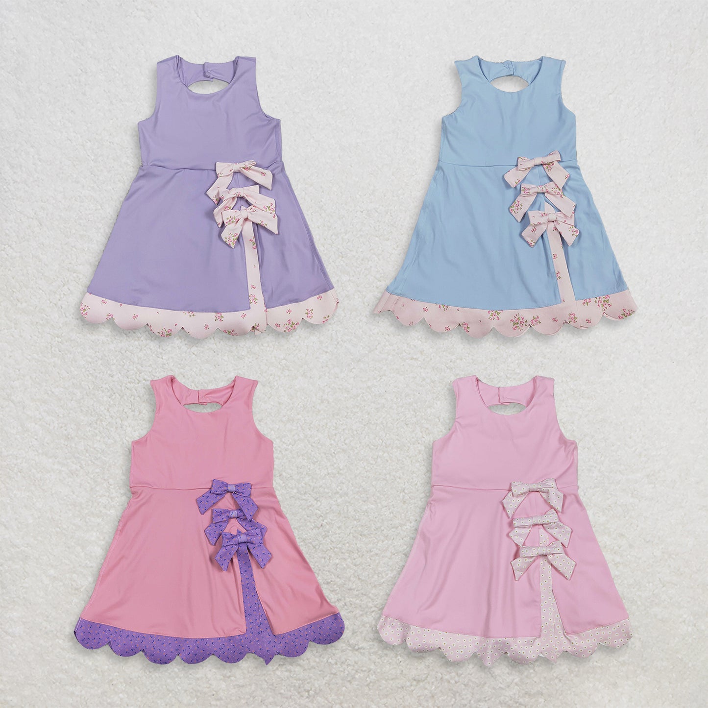 RTS Sibling sleeveless bows kids girls summer athletic dress