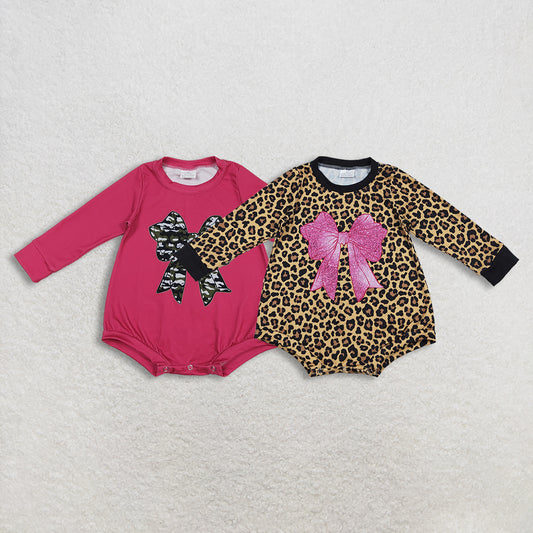 11.20 RTS Sibling Baby Girls Long Sleeve Bows Rompers