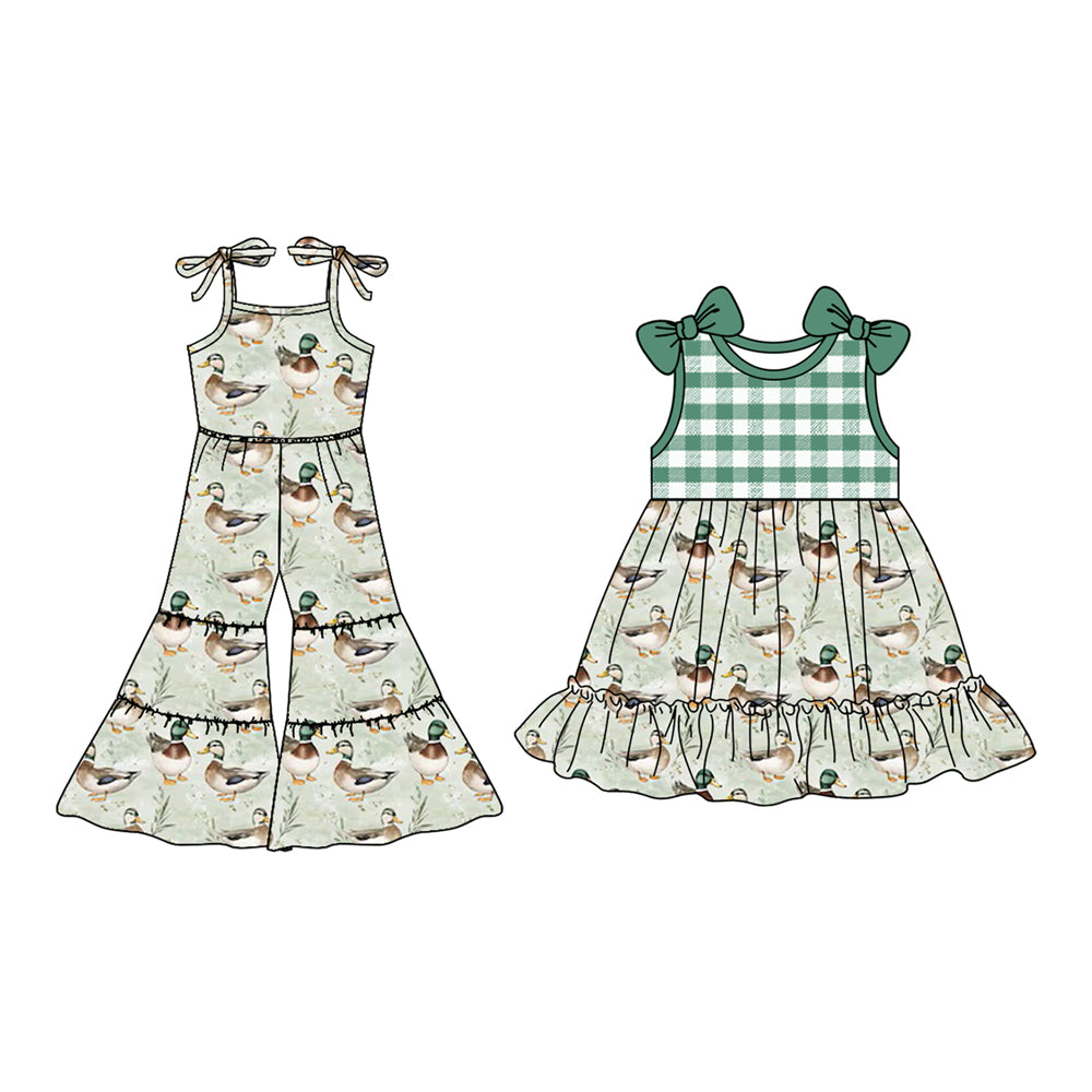 Kids Girls Patchwork Duck Jumpsuit with Straps Cute And Fashionable Junior Sizes for Children