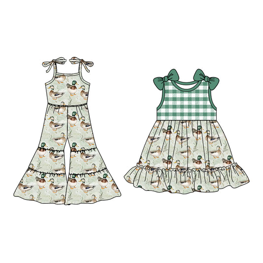 Kids Girls Patchwork Duck Jumpsuit with Straps Cute And Fashionable Junior Sizes for Children