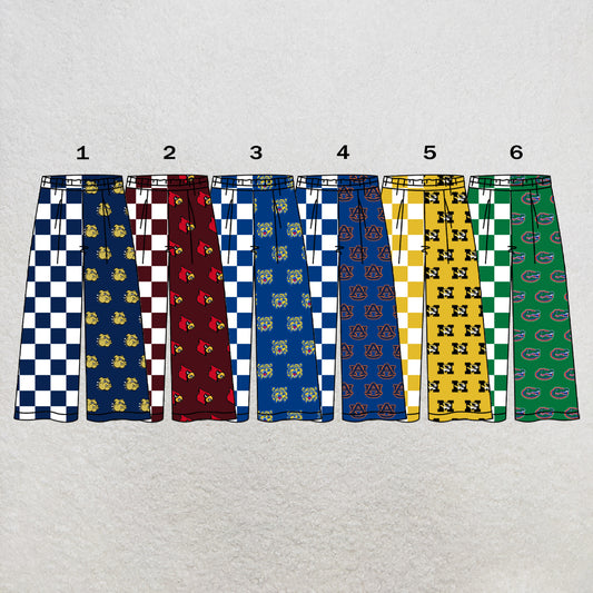 CUSTOM MOQ 5 mix size summer teams Baby Elastic Waist Check Team Pants
