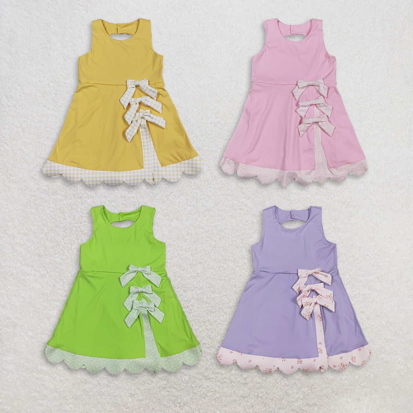 RTS Sibling sleeveless bows kids girls summer athletic dress