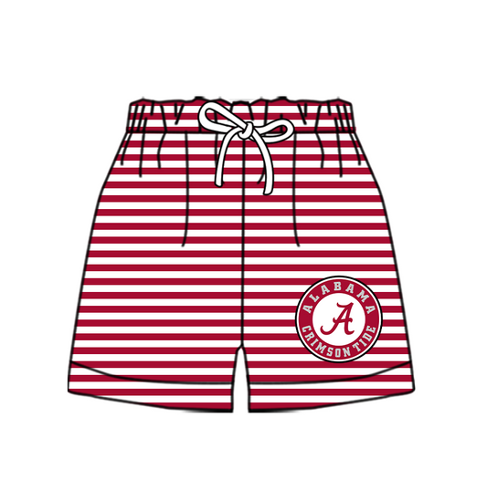 CUSTOM MOQ 5Cute Comfortable Clothing For Kids Baby Kids Summer Red A Stripe Bottom Team Shorts