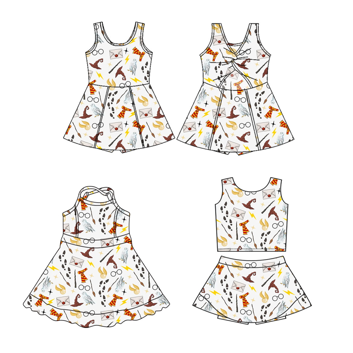 4.22 Pre order No Moq Baby Girls Casual Sleeveless Yoga Set With Top Skirt And Matching Sleeveless Yoga Dress