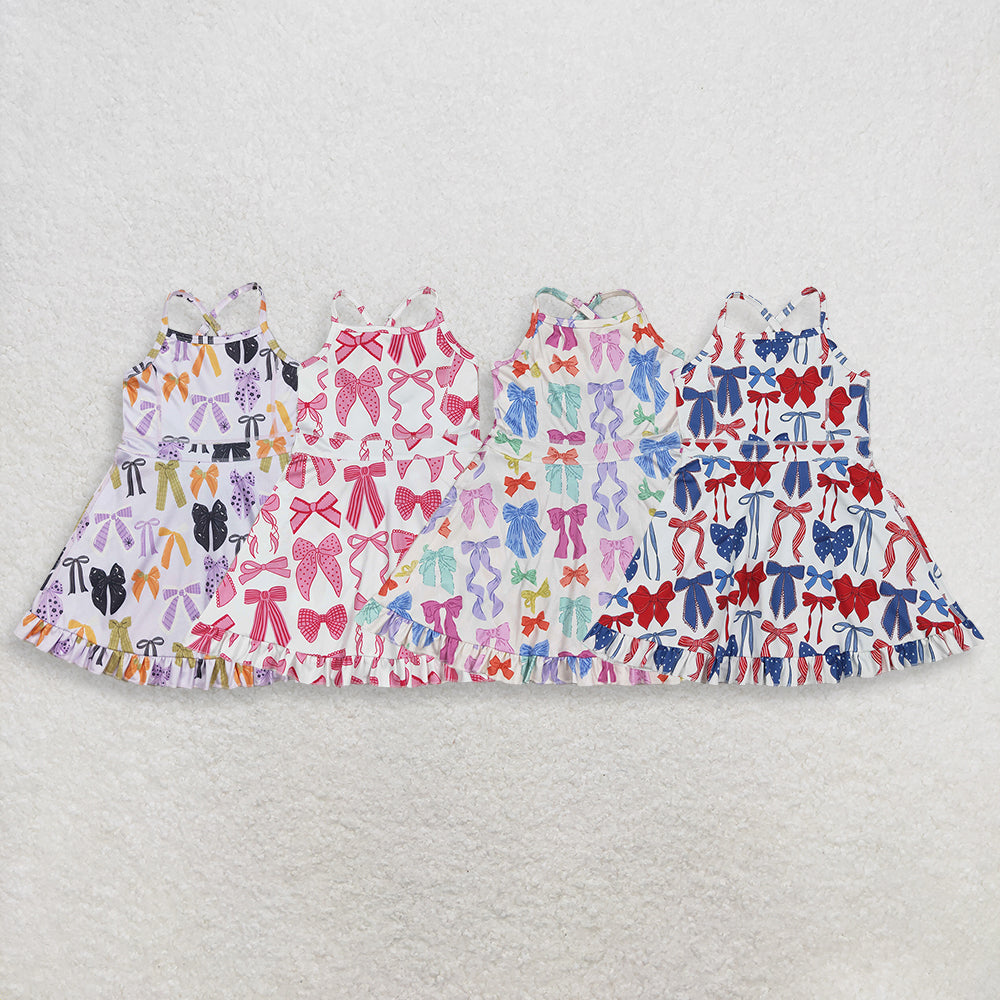 RTS Sibling Straps colorful bows ruffle kids girls athletic dress