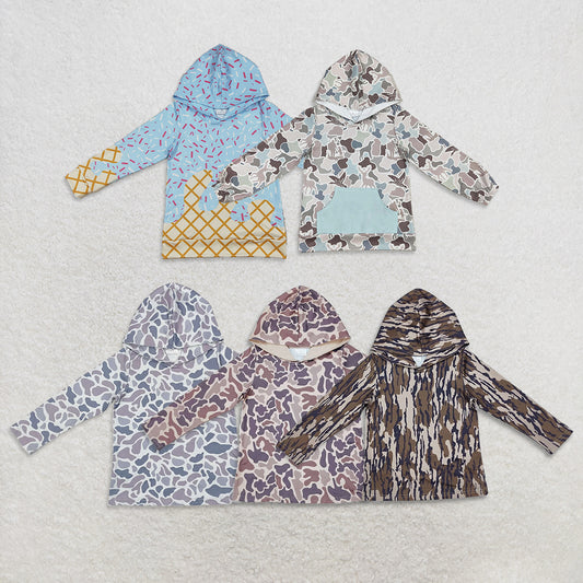 USA Warehouse (IN STOCK)  Long Sleeves Camouflage Deer Duck Kids Boys Hoodie Outdoor Casual Streetwear for Children