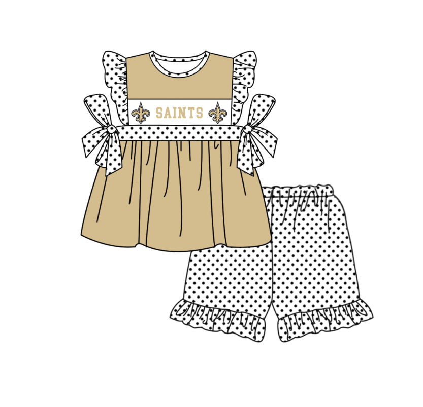 CUSTOM MOQ 5 Sibling Baby Kids Khaki Top Shorts Clothes Set Knee Length Dress Rompers