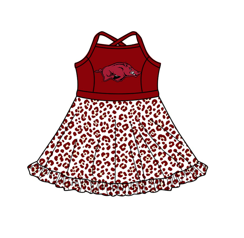 CUSTOM MOQ 5 mix size summer teamsYoga Active Shorts Ruffle Knee Length Dresses