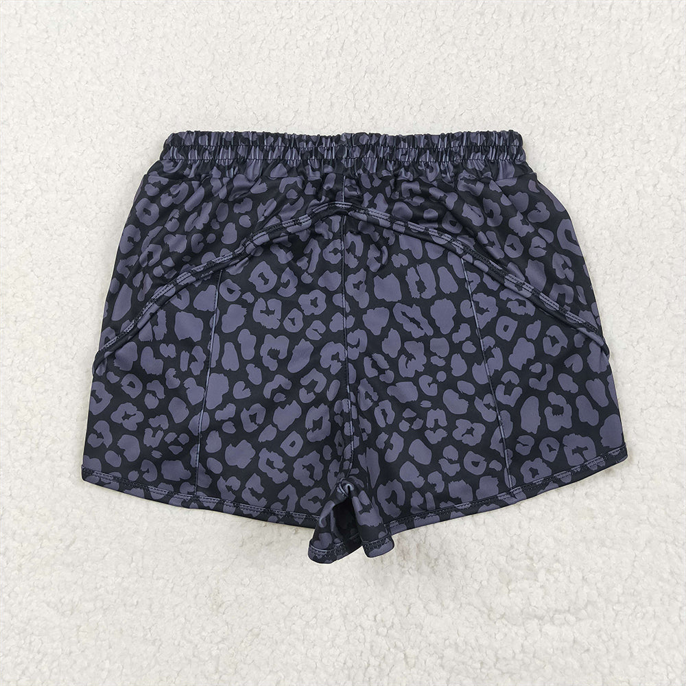 5.01 SS0471RTS NO MOQ Adult Women's Summer Shorts Black leopard adult women summer shorts