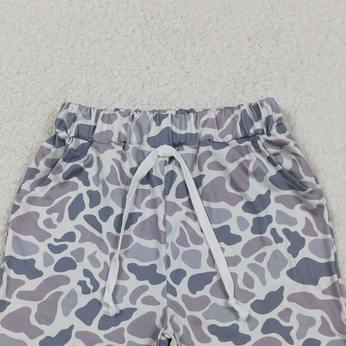 10.31 RTS NO MOQ （In stock）SS0140 Baby Boys Summer Shorts Baby Boys Grey Camo Southern Shorts Bottoms
