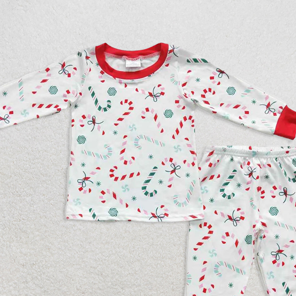 BLP0253 RTS NO MOQ Baby Boys Winter Outfits Baby Boys Christmas Candy Cane Pajamas Clothes Sets