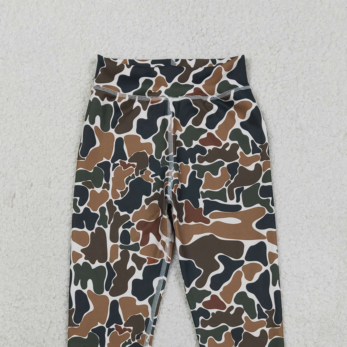 3.12 RTS NO MOQ （In stock）P0690 Kids Fashion Clothes Baby Girls Dark Brown Camo Yoga Active Legging Pants Bottom