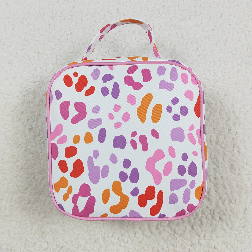RTS NO MOQ （In stock）BA0309 Baby Bags Baby Girls Pink Leopard Ruffle School Bags Lunch Boxes